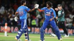 Tilak Varma of India and Nitish Kumar Reddy of India celebrate after winning the 2nd T20I match between New Zealand and India at the Hagley Oval, Christchurch, New Zealand on October 24, 2026.