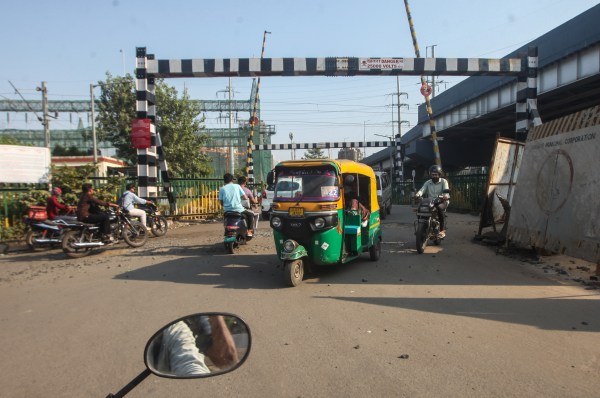 The LC-24 Makarba Railway Overbridge built at a cost of 99 crore that came under scanner within days of its opening to the public. (Express Photo by Bhupendra Rana)