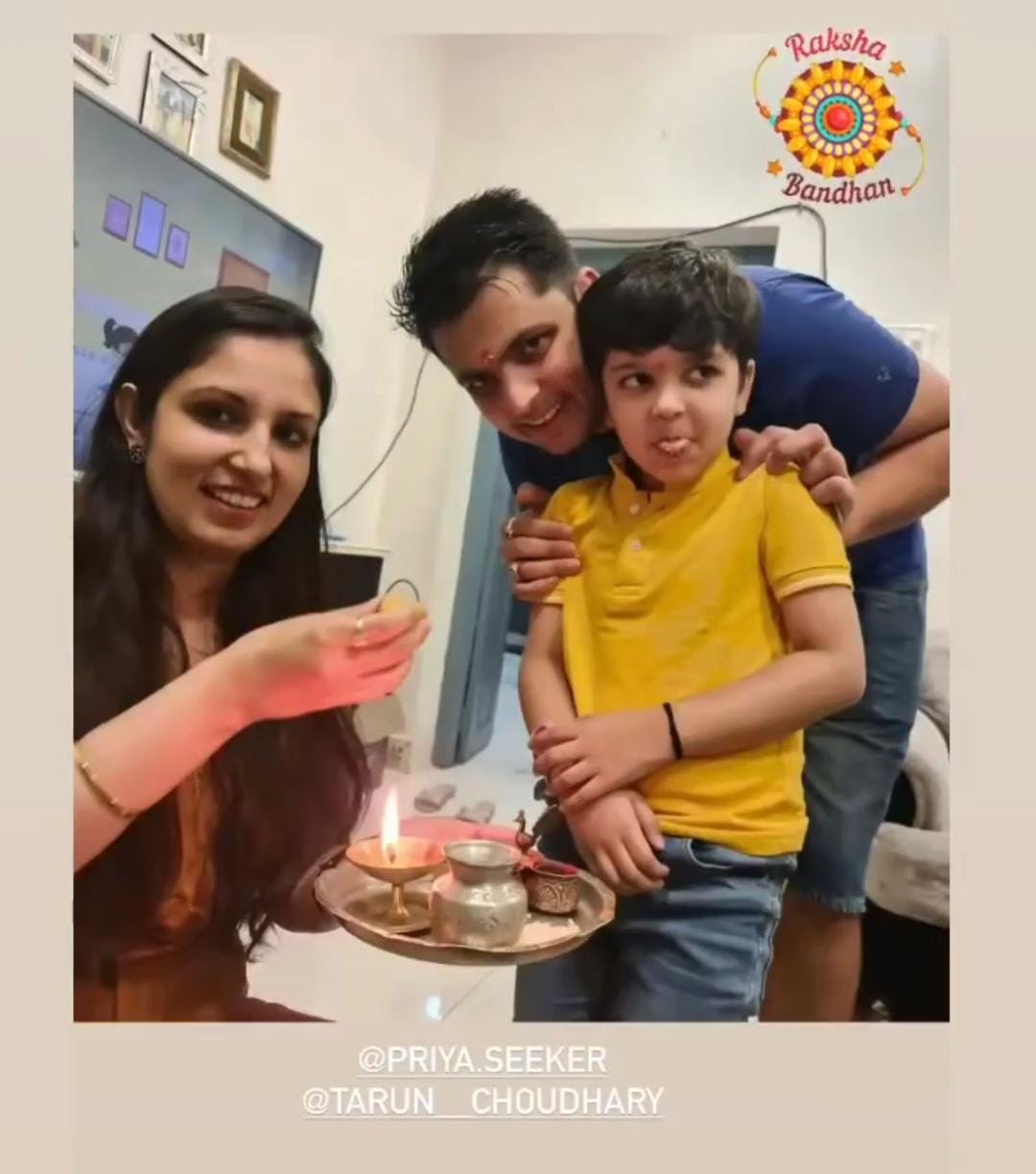 Priyanka with her younger brother Tarun Choudhary and his son