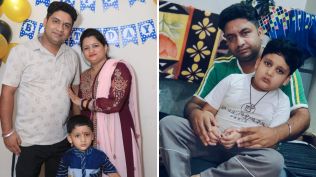 Rajiv Kumar (left) and Reena Devi with their son Saksam. (Special Arrangement Photos)