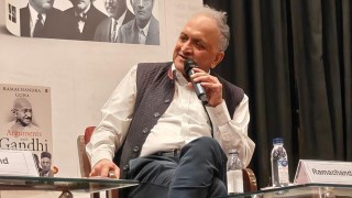 Launch of Ramachandra Guha’s Arguments with Gandhi at the India International Centre. (Photo by special arrangement)