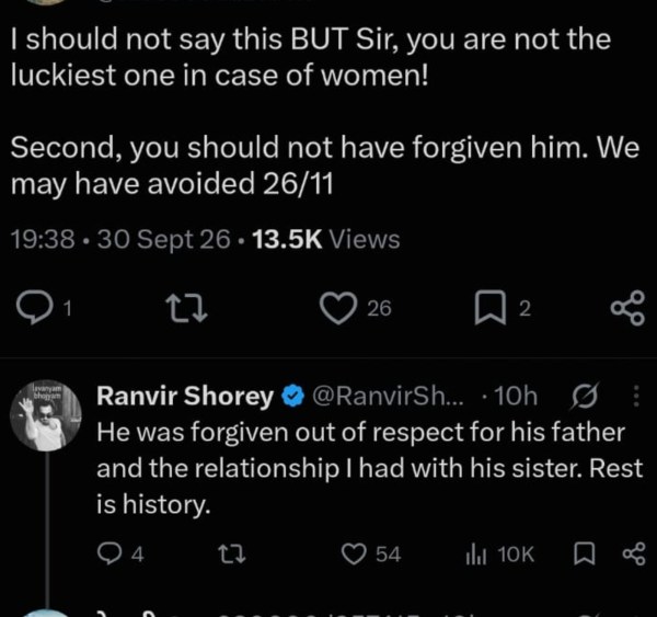 Ranvir Shorey's tweet