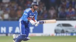 Tilak Varma in action during India vs West Indies T20I series. (CREIMAS)