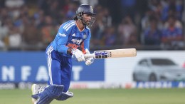 Tilak Varma in action during India vs West Indies T20I series. (CREIMAS)