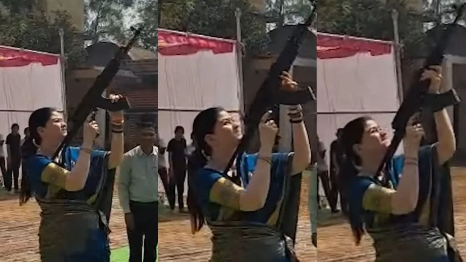 Video firing AK-47 on Dussehra goes viral, IPS officer gets show-cause notice