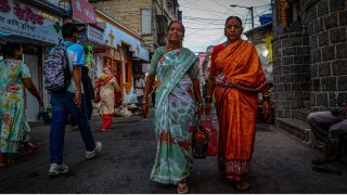 Ever since the non-AC buses have been replaced with AC services, fisherwomen have alleged that conductors have dened them entry the buses over 'smell' (Express Photo by Amit Chakravarty)