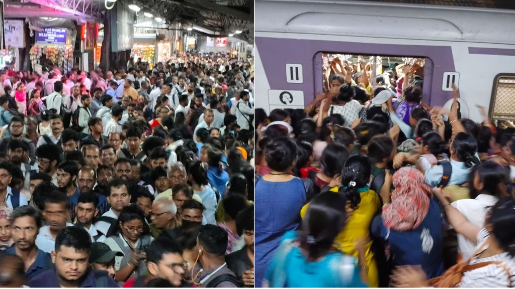 Commuters reported prolonged halts near Ghatkopar and Vikhroli, while reduced train frequency led to overcrowding at CSMT, Ghatkopar, Kurla and Thane. (Express