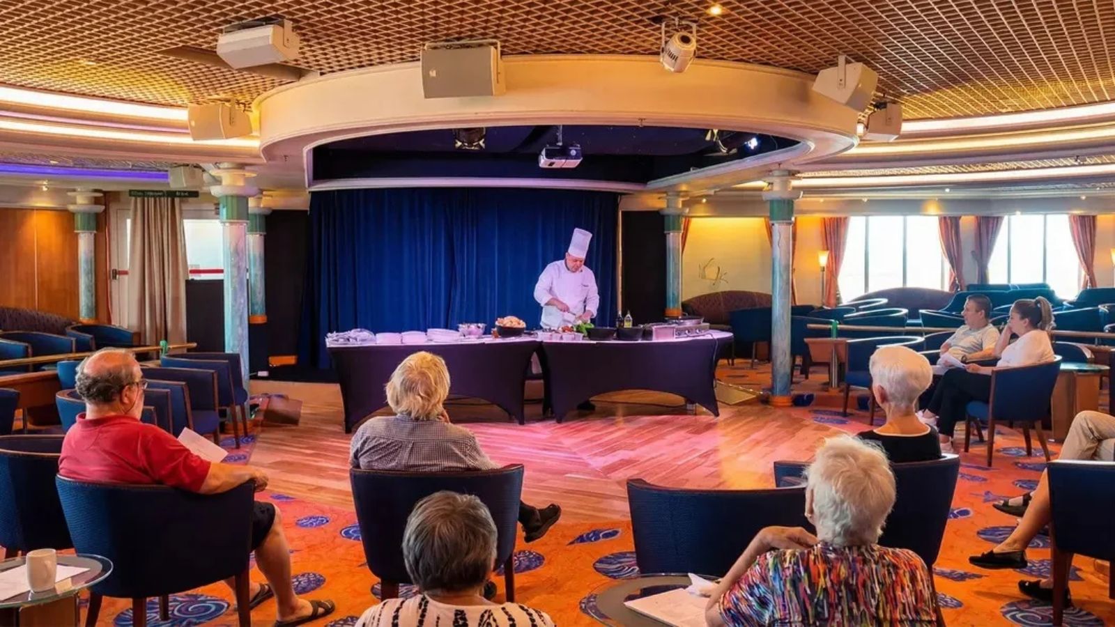 A cooking class in progress aboard the luxury cruise ship MV Odyssey (Photo: Villa Vie Residences)