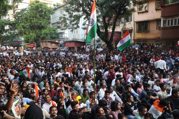 he Cockroach Janta Party (CJP) led the protests in Mumbai’s Shivaji Park