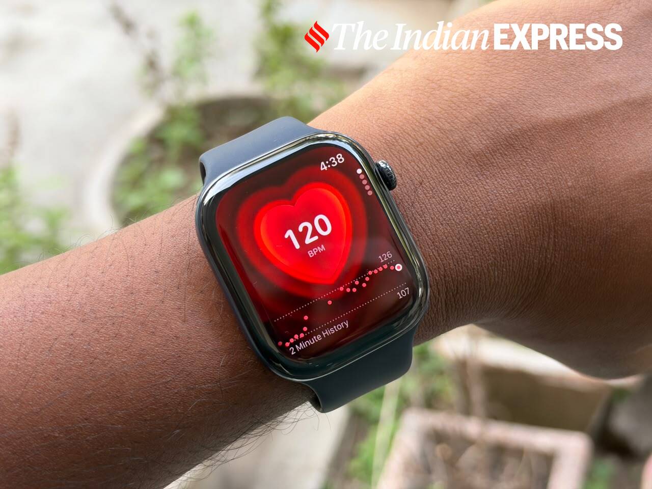 The Series 12 displays real-time heart-rate data, with more frequent background readings providing a detailed view of heart-rate changes.
