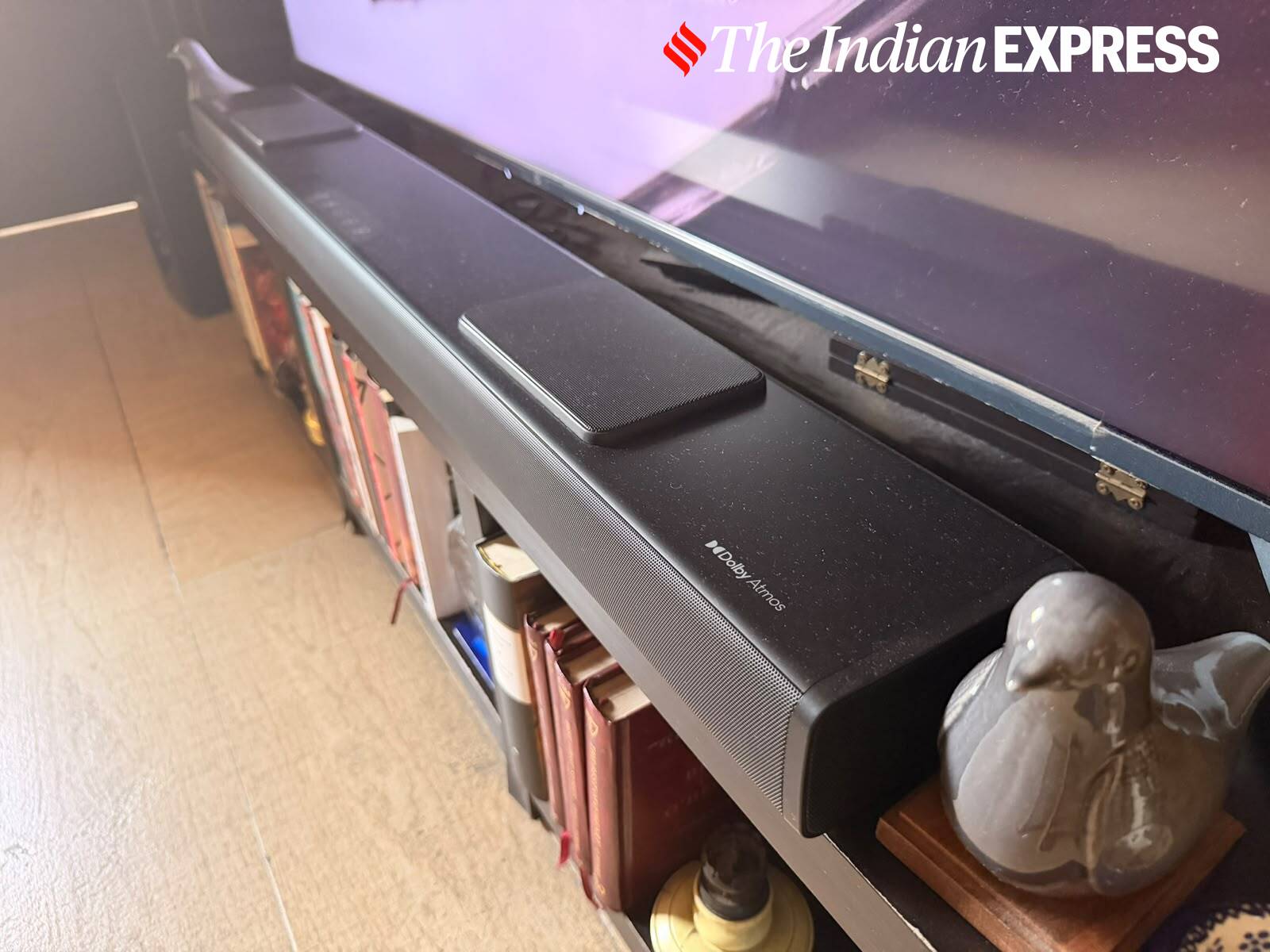 Sonodyne Sama 7000 soundbar with its top-firing Dolby Atmos speakers in the living room.