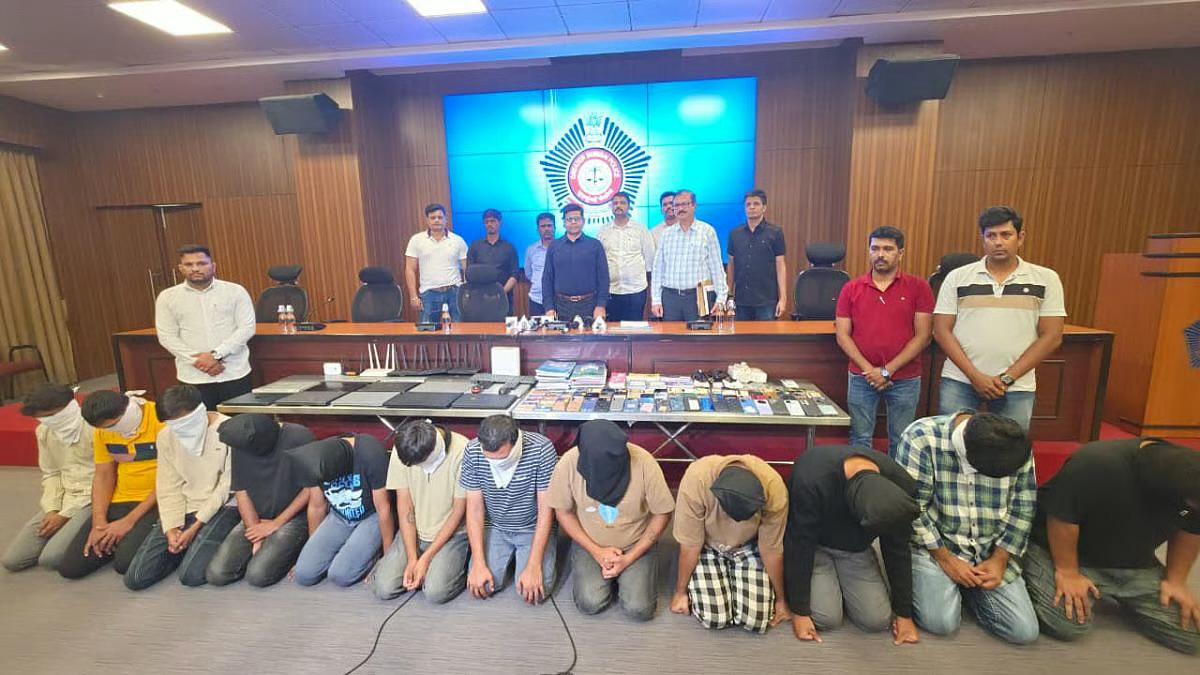 The 12 accused arrested were produced by the police in a press conference