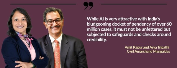 Amit Kapur Arya Tripathi CAM artificial intelligence courts in India