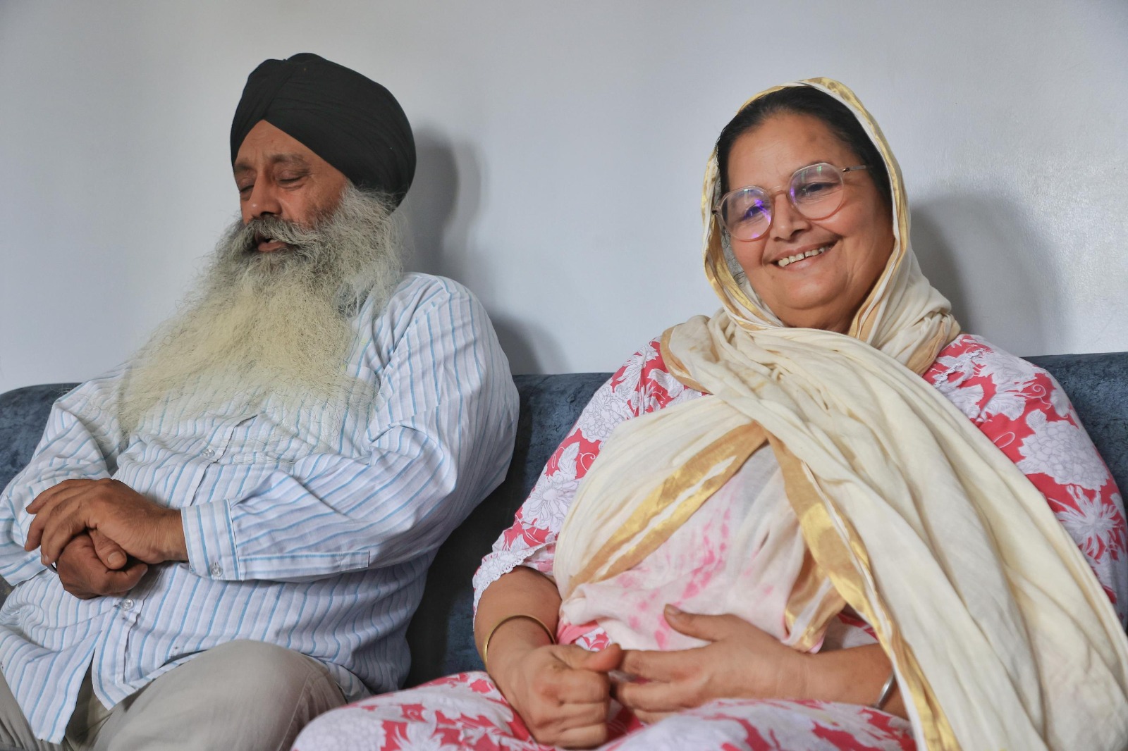 Ajaib Singh, who retired as a sub-inspector from the Punjab Police, with his wife. Their two daughters are now settled in Canada.