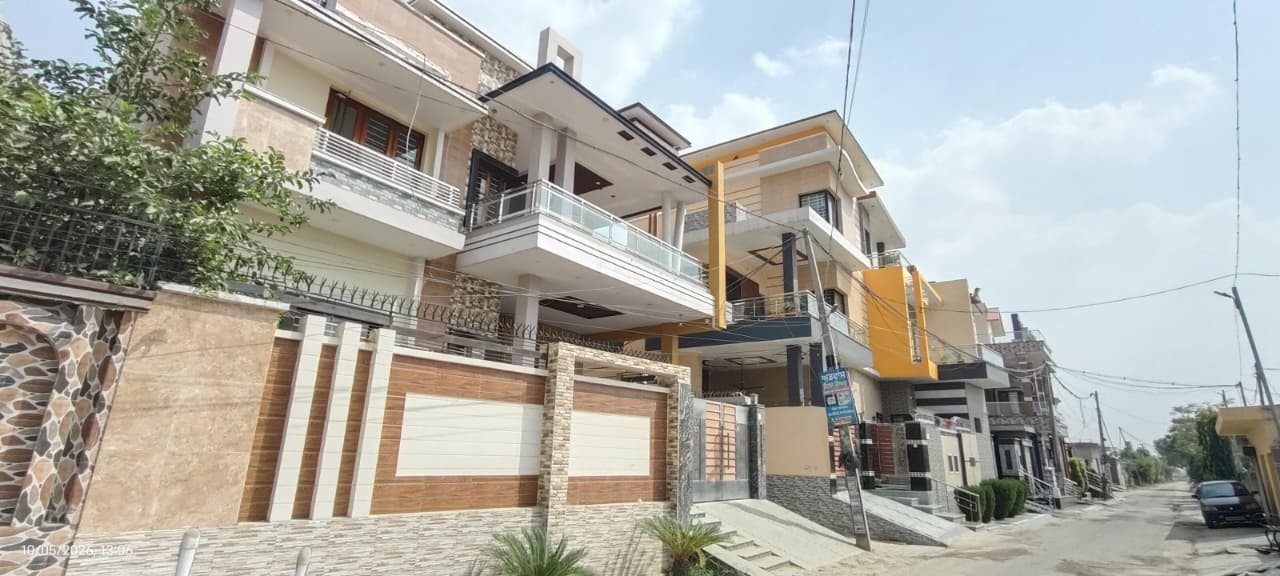 A row of affluent houses in a village in Kapurthala