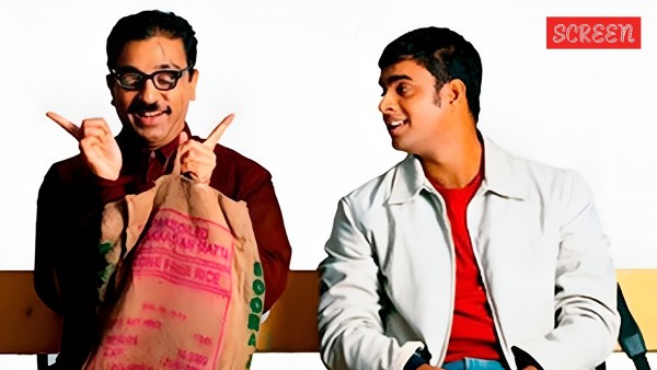 Kamal Haasan and R Madhavan in Ambe Sivam.