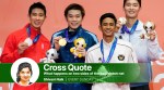 (From left) Men's singles medalists at the Asian Games, Singapore's Loh Kean Yew (silver), Thailand's Kunlavut Vitidsarn (gold), Indonesia's Alwi Farhan and South Korea's Yoo Tae-Bin, (bronze winners). (AP Photo)