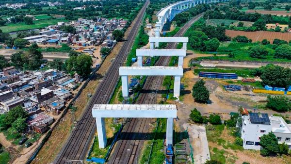 Mumbai-Ahmedabad bullet train project achieves a major construction milestone with the completion of 14 portal beams in Vadodara. (Image: NHSRCL)