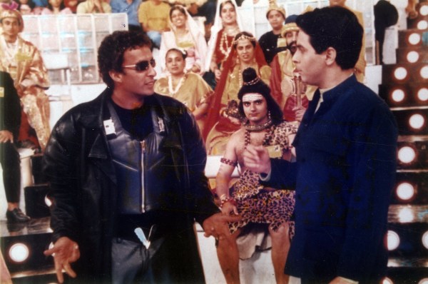 Actor-host Aman Verma with Mamik Singh, in game show Sansui Khullja Sim Sim. Express archive photo