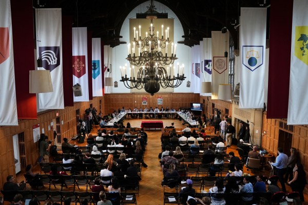 A public hearing on sexual assault on campus at Cornell University on October 1.