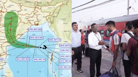 South Coast Railway steps up safety measures and sets up 24x7 war rooms ahead of Cyclone Arnab. (Image: IMD/Railways)