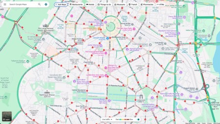 Central Delhi map in the morning.