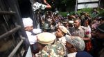 Police detained CJP supporters during a demonstration near Bangla Sahib Gurudwara in New Delhi on Saturday. (EXPRESS PHOTO BY PRAVEEN KHANNA)