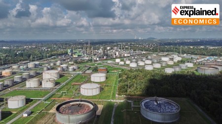 A tank farm at the Klesch oil refinery in in Germany's Gelsenkirchen where diesel, gasoline and heating oil are produced. (AP)