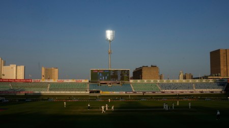 While the match in Kingsmeade has extended to a fifth day and could be set for a dramatic conclusion if there is no interruption from the weather, only 221 of the alloted 270 overs could be bowled across the first three days of the match. (AP Photo)