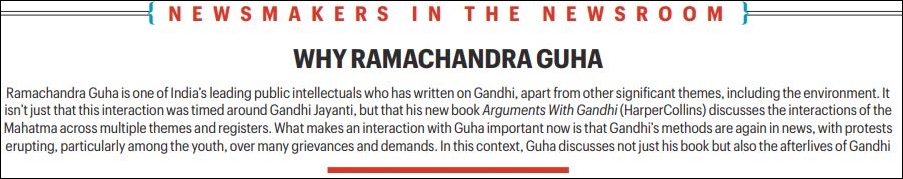 Ramachandra Guha at Idea Exchange: ‘Maybe it’s a new generation that will find their own Gandhi, which will be different from mine and yours’