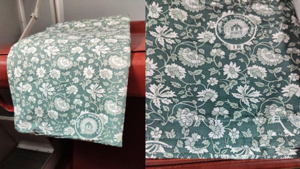 Kolkata Rajdhani Express adds floral comforters to enhance the First AC travel experience. (Image: Eastern Railway)