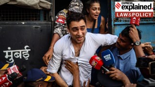 Imran Khan is detained at the protest in Mumbai on October 10. Akash Patil