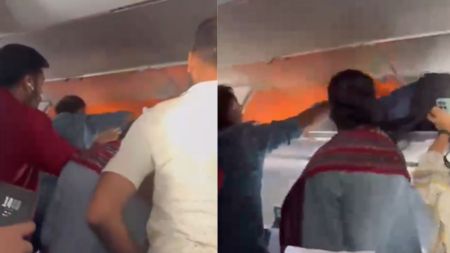 An IndiGo flight from Delhi to Chennai made an emergency landing at Hyderabad’s Rajiv Gandhi International Airport after a passenger’s power bank caught fire mid-air.
