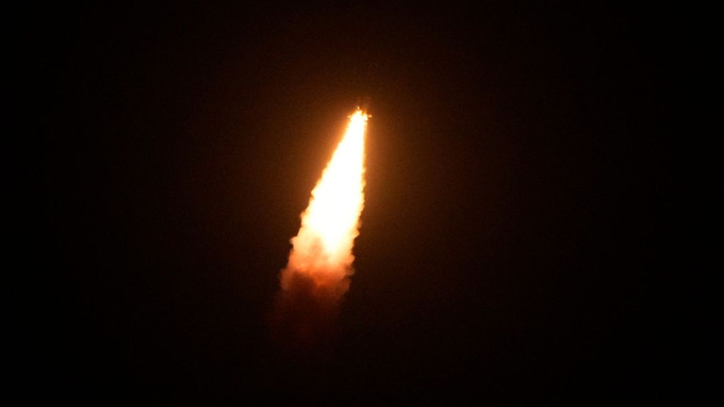 ISRO's GSLV-F18 rocket carrying the second-generation navigation satellite NVS-03 lifts off from the Satish Dhawan Space Centre, in Sriharikota, Andhra Pradesh, Friday, Oct. 30, 2026. (PTI Photo)