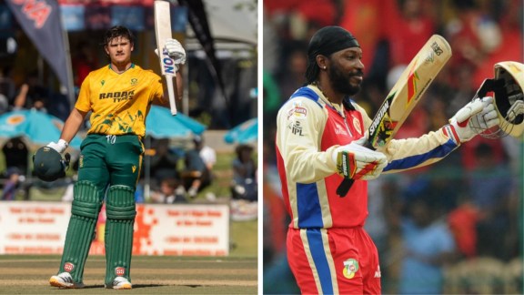 South Africa star Lhuan-dre Pretorius smashed Chris Gayle's T20 world record with a score of 188 not out. (Cricket Namibia/BCCI)