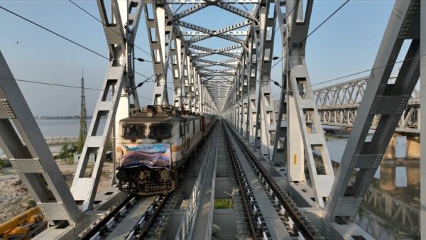 The newly commissioned rail bridge at Mokama will improve train operations between North and South Bihar.