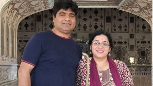 Petitioner Sonika Gupta with husband Parmod Thakur after the court verdict; Petitioner Sonika Gupta)