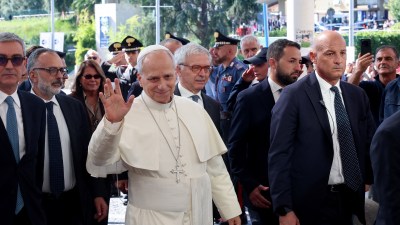 Pope Leo arrives at Gemelli Hospital ahead of the pontiffs surgery to remove a lung nodule, in Rome, Italy, October 13, 2026. (REUTERS)