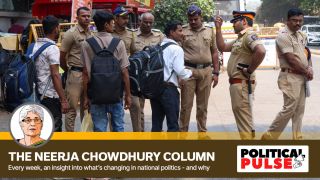 Police personnel are deployed at Dadar’s Shivaji Park in Mumbai on October 25, 2026, ahead of the Adivasi GenZ Janakrosh Morcha, organised by tribal students Express photos by Akash Patil