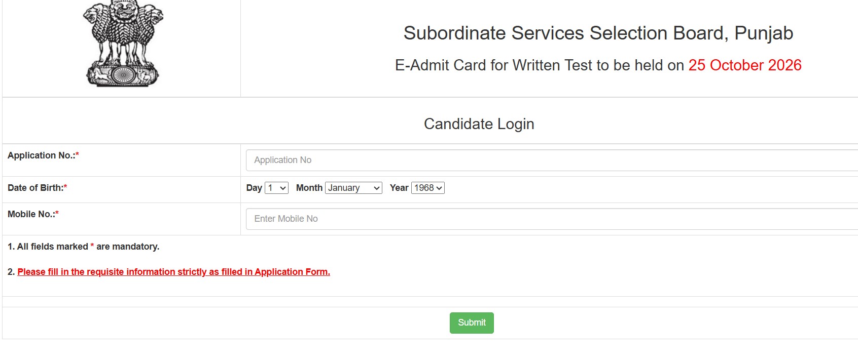 PSSSB Group D admit card 2026 out for 2,098 vacancies; exam on October 25