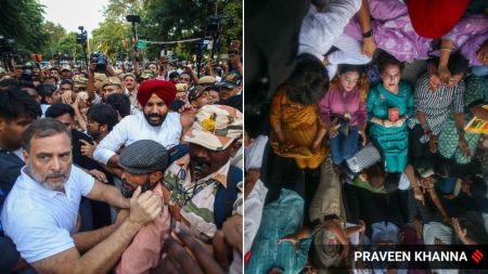 The Congress leaders were detained by cops in dramatic circumstances