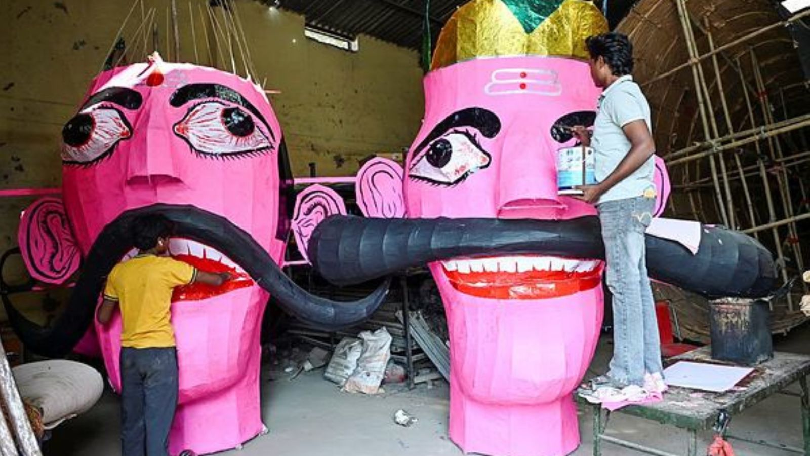 Cockroach effigy alongside Ravan at Delhi Ramlila, organiser says 'symbolises filth'