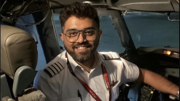 Pilot Indian Capt. Smit Machchhar was at the controls of a FlyDubai flight that was diverted to Tabuk in northwestern Saudi Arabia for an emergency landing. (Israel's Foreign Ministry via AP)