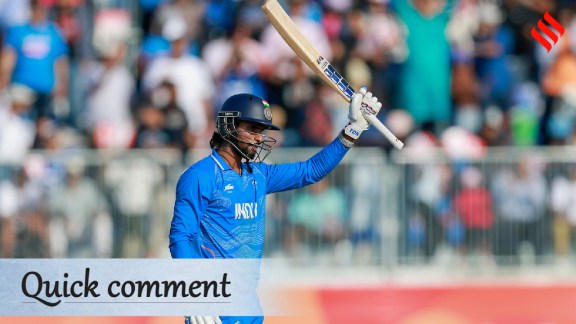 Tilak Varma took his time against Pakistan's spinners, rotated the strike and waited for the balls he could hit. (CREIMAS)