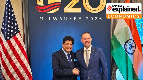 Union Commerce and Industry Minister Piyush Goyal during a meeting with United States Trade Representative Jamieson Greer, on the sidelines of the G20 Trade Ministers' Meeting, in Milwaukee, Wisconsin, USA. (@PiyushGoyal/X via PTI Photo)