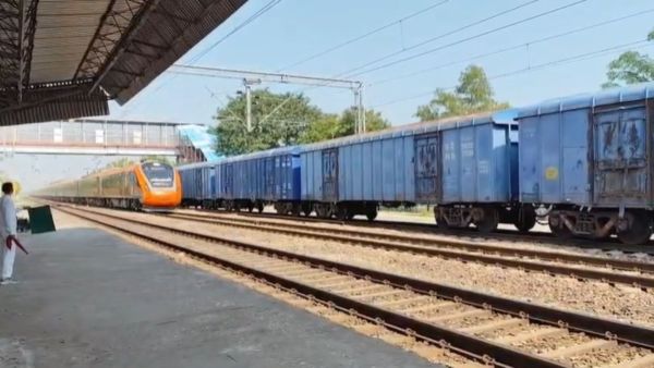 New Vande Bharat train undergoes a high-speed trial on the Mathura-Nagda section. (Image: Ministry of Railways)