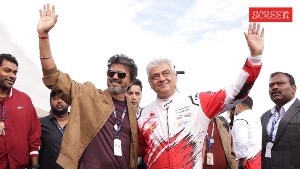 CM Vijay and Ajith Kumar at during the Michelin Le Mans Cup round at the Silverstone circuit